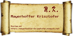 Mayerhoffer Krisztofer névjegykártya