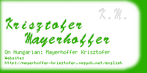 krisztofer mayerhoffer business card